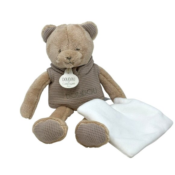 DOUDOU ET COMPAGNIE Sweety Bear Plush White Lovey Blanket - Picture 1 of 5